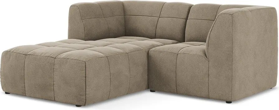 Кафяв кадифен ъглов диван (ляв ъгъл) Aloha – Makamii