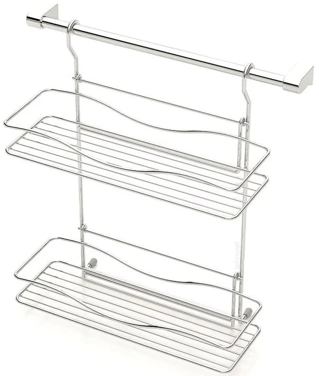 ЕТАЖЕРКА TEKNO TEL MG-042 , 2нива , с релса , хром