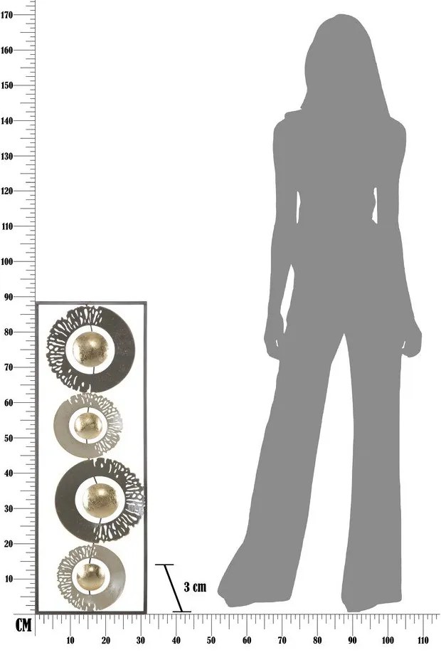 Метална декорация за стена Пръстен, 31 x 89,5 cm - Mauro Ferretti