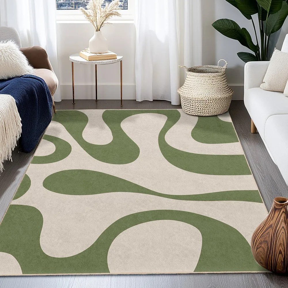 Зелен килим подходящ за пране 160x230 cm Matcha Latte – Mila Home