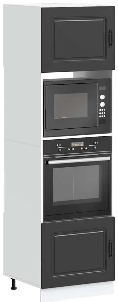 3315032 vidaXL Шкафове за фурна 2 бр Lucca, черен, инженерно дърво