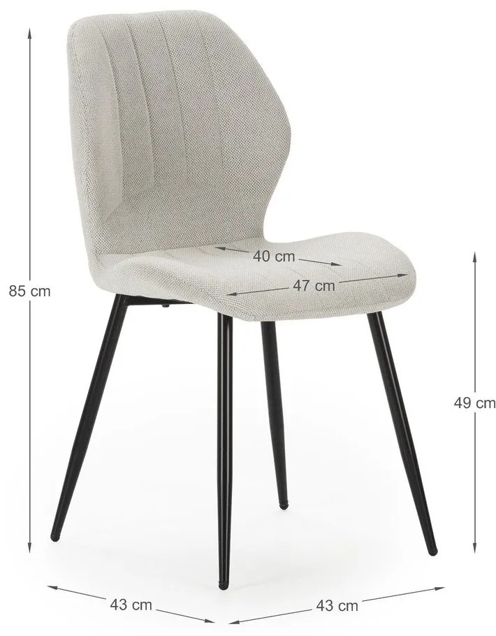 Кремави трапезни столове в комплект от 4 бр. Milu – Marckeric