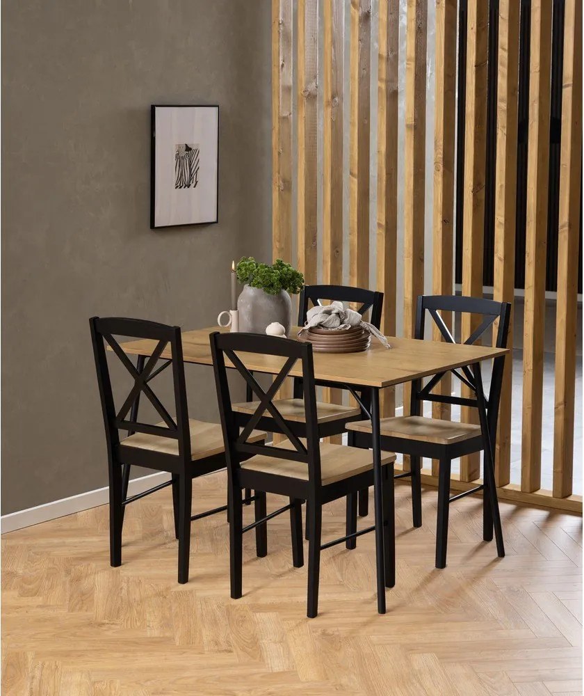 Трапезна маса с дъбов плот 80x120 cm Peru – Actona