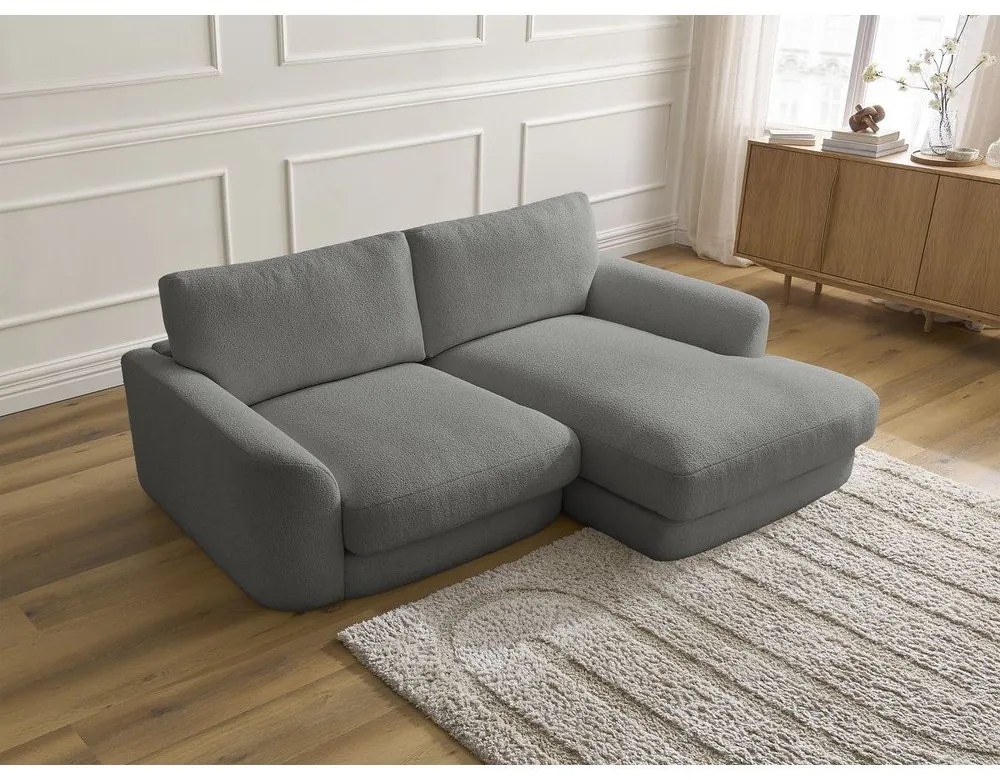 Тъмносив ъглов диван от букле (десен ъгъл) Leonore – Bobochic Paris