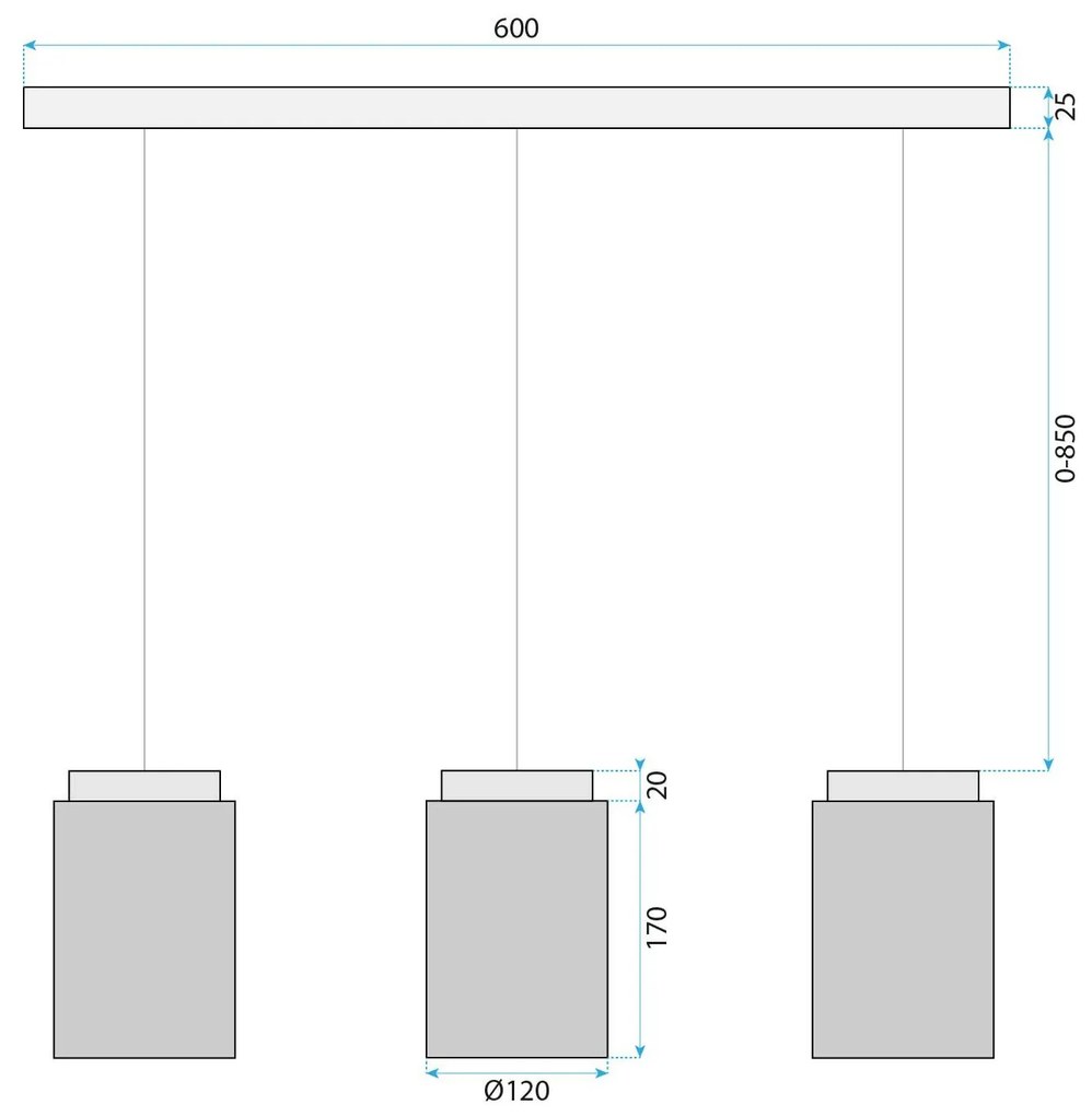 Пендел APP1812-3CP Frosted Grey