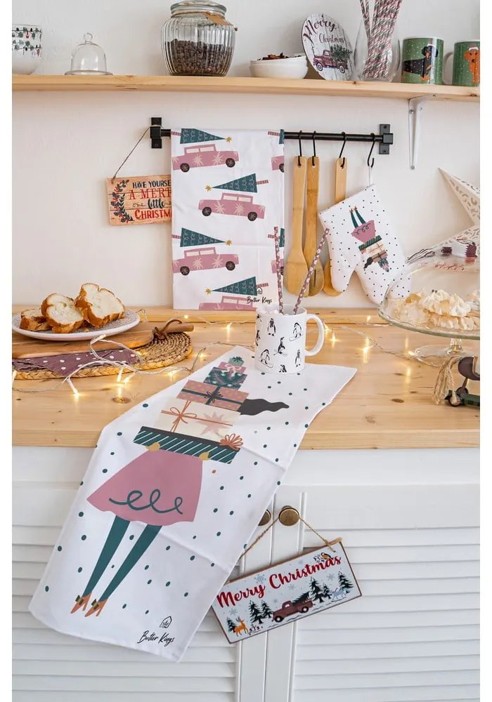 Памучни кърпи с коледен мотив в комплект от 2 броя 50x70 cm - Butter Kings