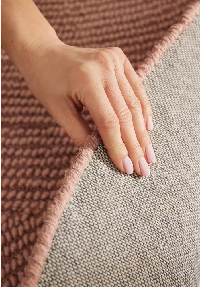 Теракотен ръчно изработен вълнен кръгъл килим ø 120 cm Calmio – Hanse Home