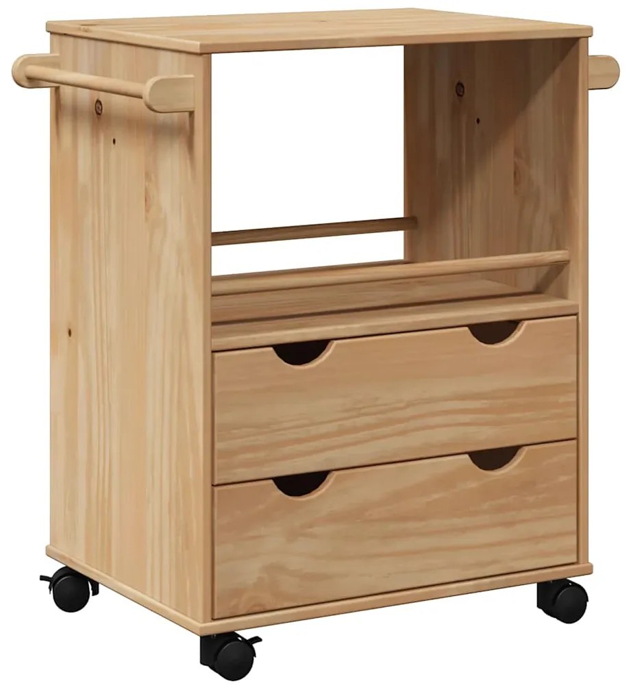 4013465 vidaXL Кухненска количка OTTA 59x45x80 см борово дърво масив