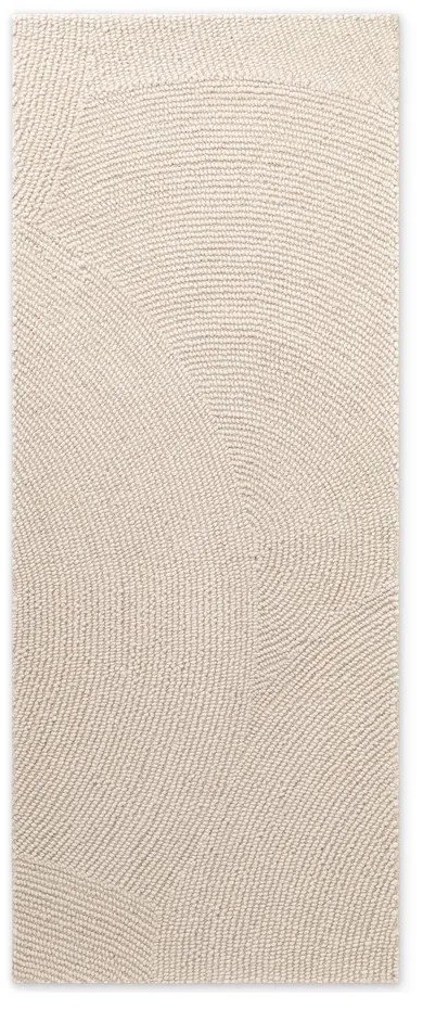 Ръчно изработена вълнена пътека в светло естествен цвят 80x300 cm Eleni Natural White – Hanse Home