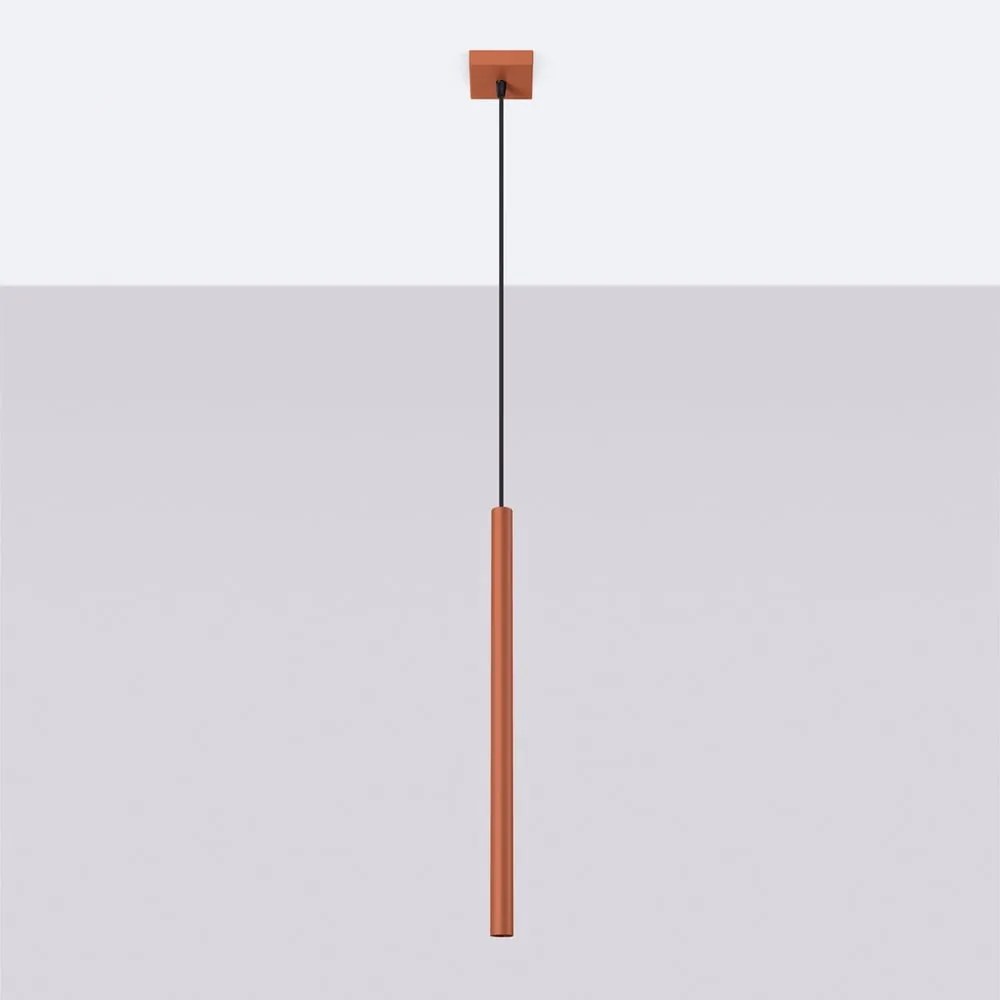 Висящо осветително тяло в тухлен цвят Fideus – Sollux