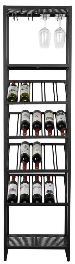 Черна метална стойка за вино за 20 бутилки, 48x180 cm Cantor - Zuiver