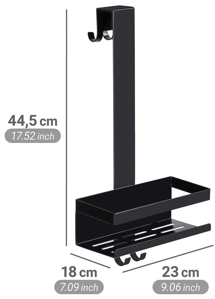 Черен висящ рафт за баня от неръждаема стомана Bribano – Wenko