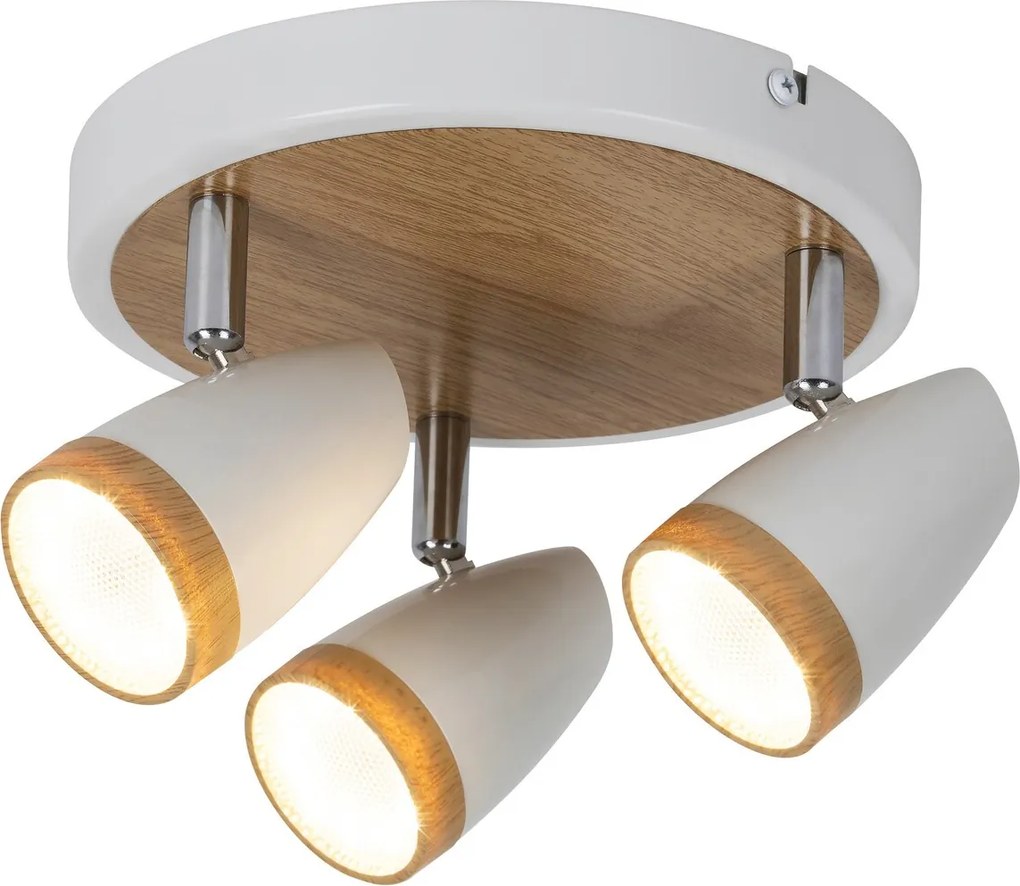 RABALUX Спот Karen 5566 LED/ 3X 4W, 3000 бяло/дърво - 5566