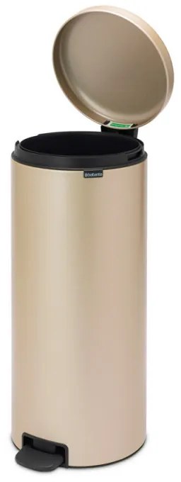 Кош за боклук с педал Brabantia NewIcon 1003209, 30 л, Плавно затваряне, Противоплъзгаща основа, Златен металик