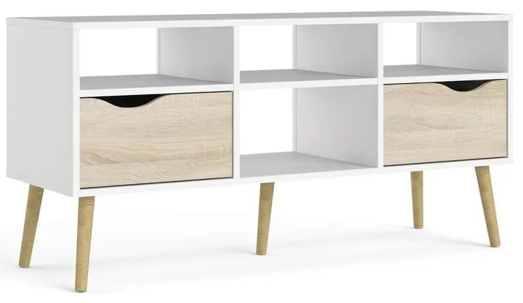 Бяла маса за телевизор , 117 x 57 cm Oslo - Tvilum