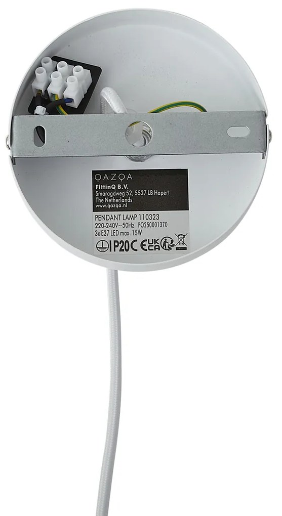 Модерен висящa лампa бялa 50cm 3-Light - Drum Duo