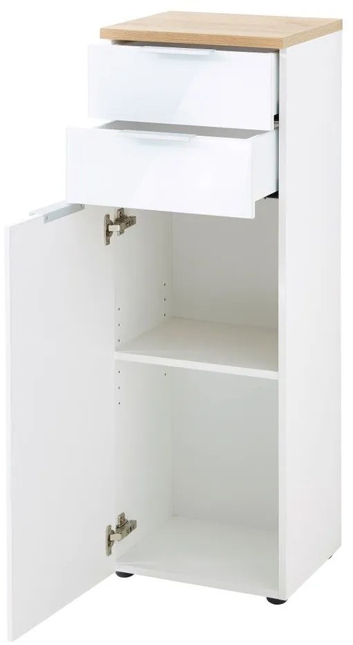 Дъбов шкаф за баня в бял\естествен цвят 39x112 cm Pescara - Germania