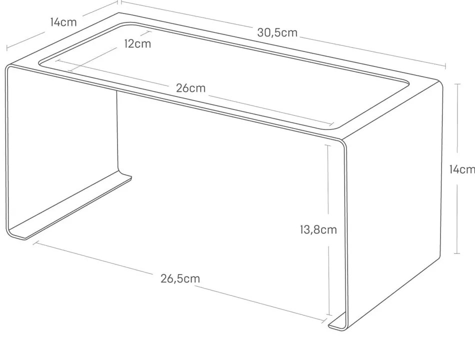 Черен метален допълнителен рафт 30,5x14 cm Tower – YAMAZAKI