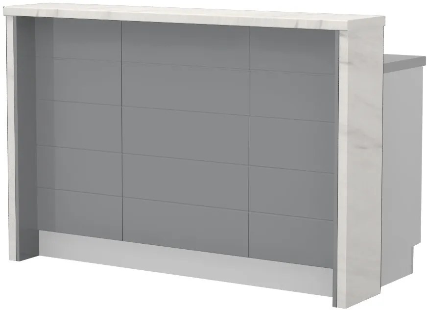Островна кухненска пейка Hudson-Length: 150 cm.-Gray-White Marble