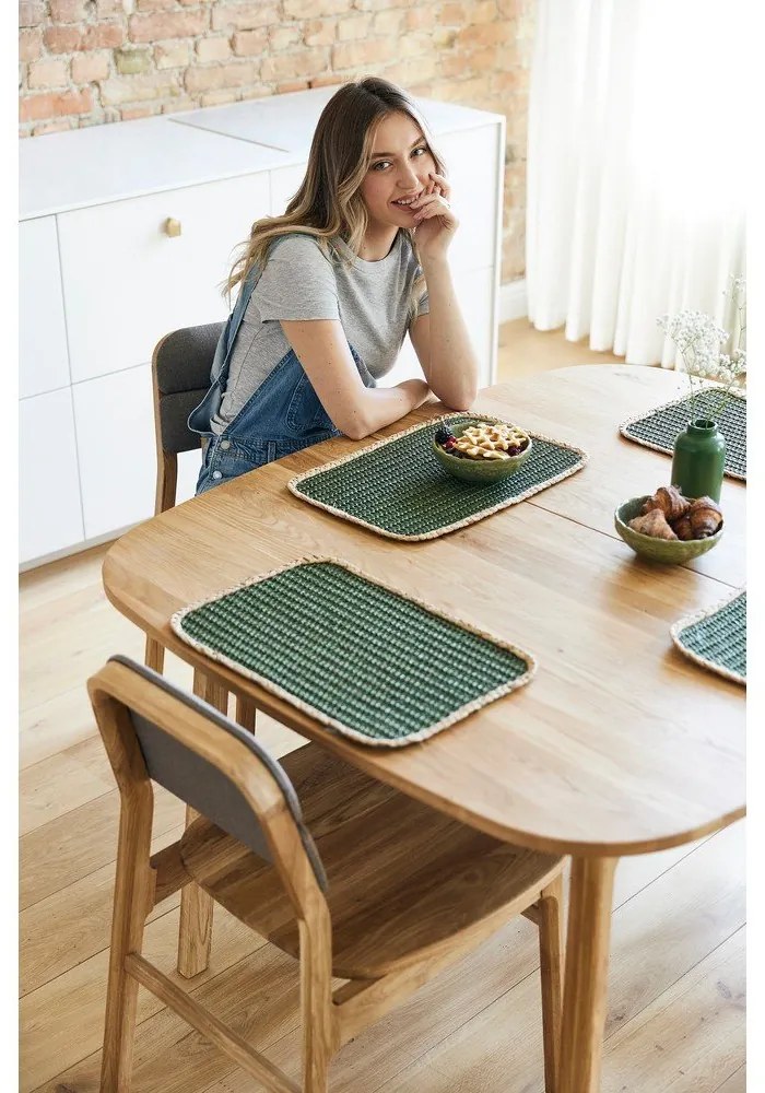 Сгъваема трапезна маса от масивен дъб в естествен цвят 100x200 cm Twig – The Beds