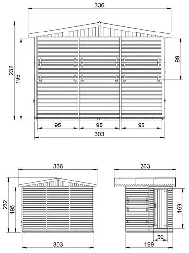 Дървен щанд за продажба – 303 х 199 см – 6 м2