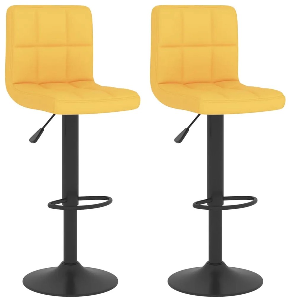 334289 vidaXL Бар табуретки, 2 бр, горчица, текстил
