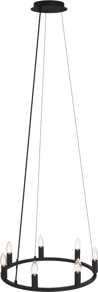 Интелигентна висяща лампа черна 7 светлини вкл. WiFi C35 - Knight