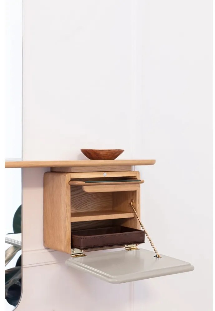 Комплект за коридор в дъбов декор в бял и естествен цвят One More Look - UMAGE