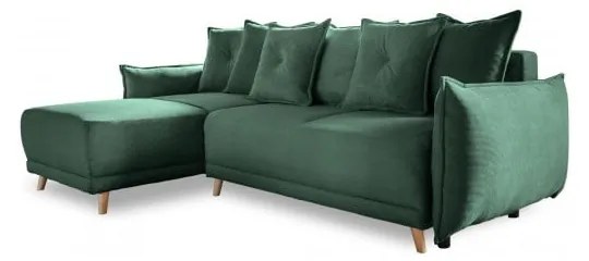 Зелен велурен разтегателен диван (променлив) Lazy Lukka - Miuform