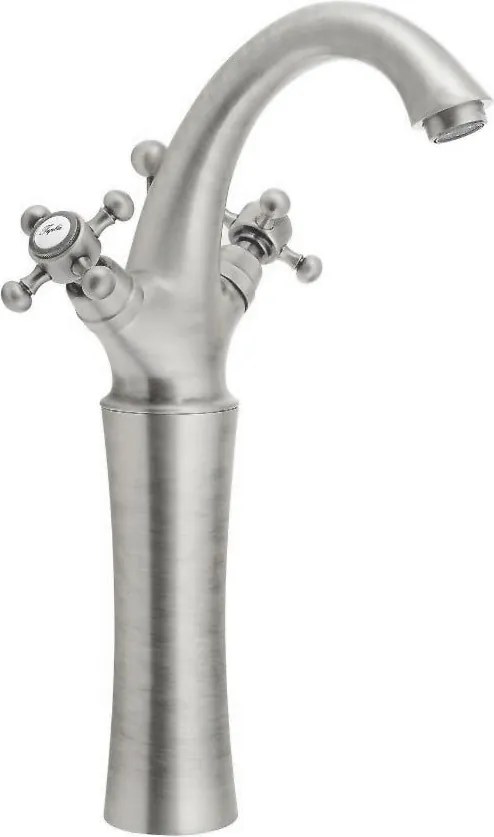 Матово-сребрист стояща батерия за мивка Antea – Sapho