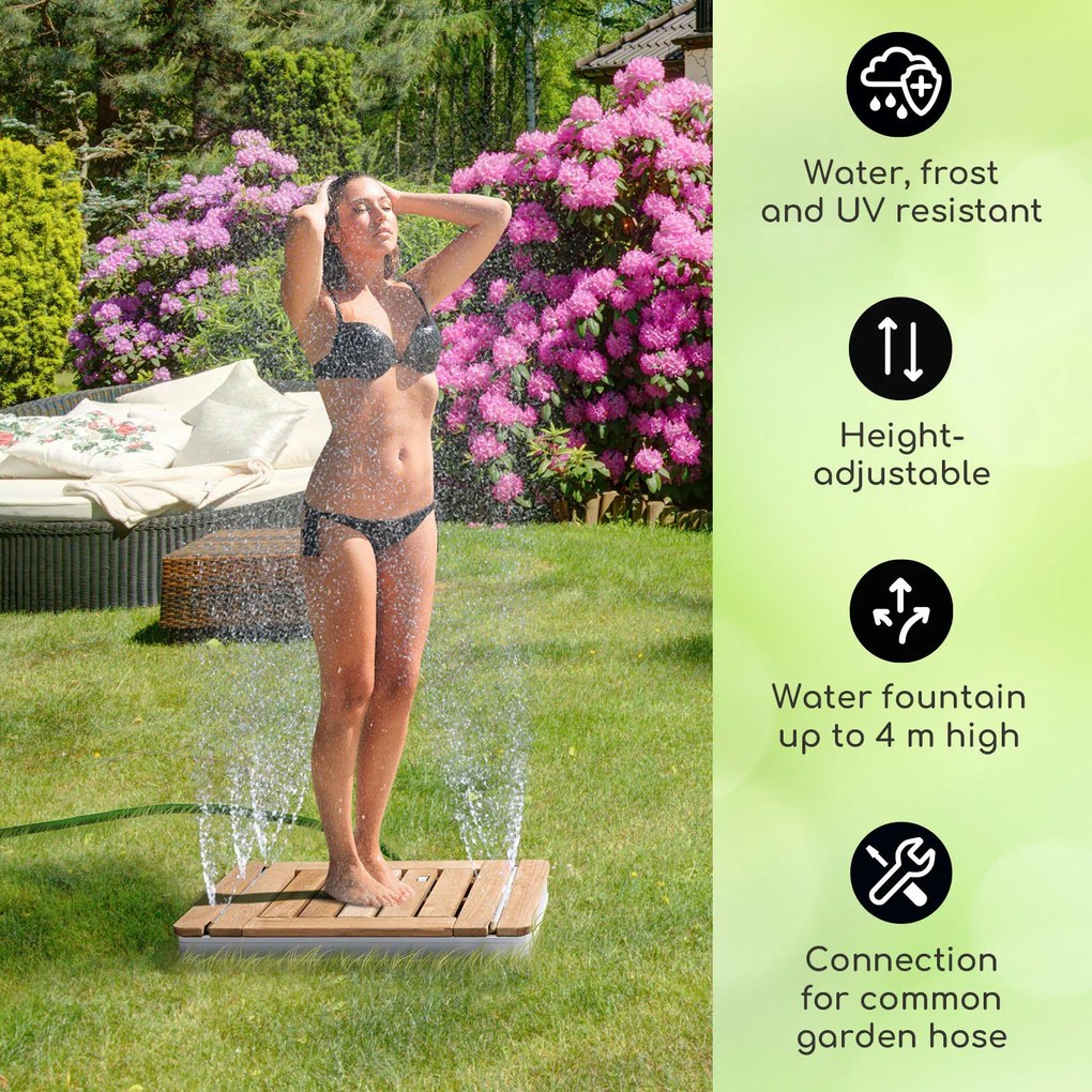 Blumfeldt Sumatra Teak Square, градински душ алуминий, тиково дърво, дръжки