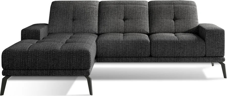 Черен ъглов диван (ляв ъгъл) Torrense – ELTAP