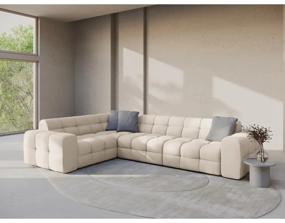 Бежов ъглов диван (ляв ъгъл/L форма) Kendal – Micadoni