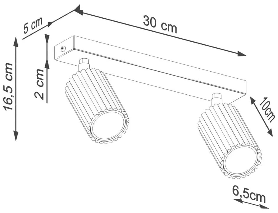 Бял прожектор 6,5x30 cm Gleam – Sollux