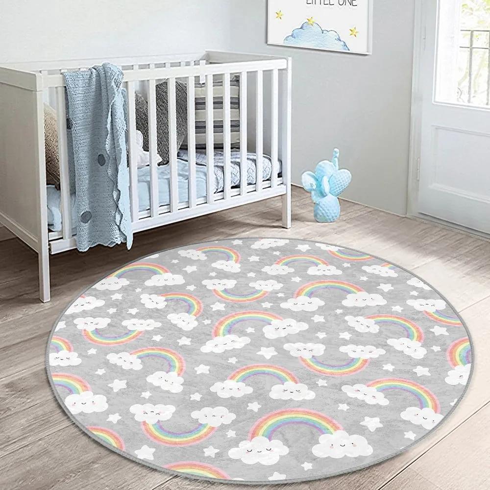Сив детски килим ø 80 cm Comfort - Mila Home