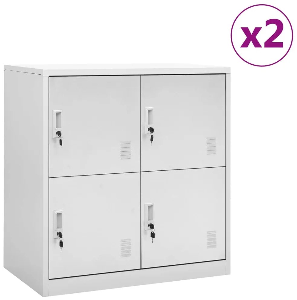 3095223 vidaXL Заключващи се шкафове, 2 бр, светлосиви, 90x45x92,5 см, стомана