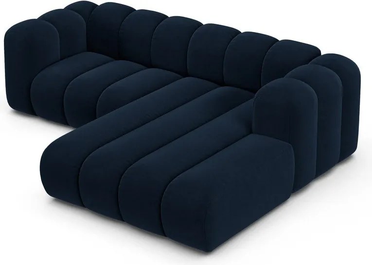 Тъмносин ъглов диван (десен ъгъл) Lupine – Micadoni Home