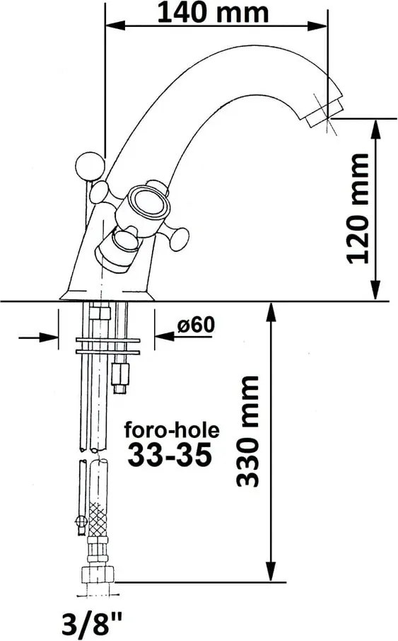 Стояща батерия за мивка в златист цвят Antea – Sapho