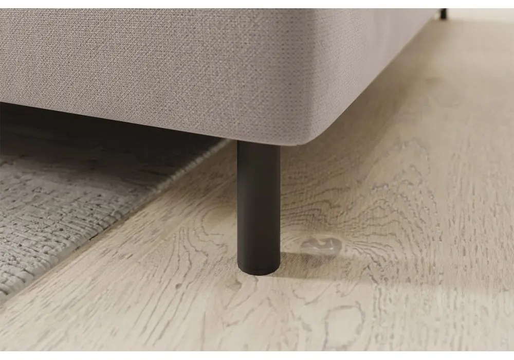 Светлокафяв кадифен разтегателен ъглов диван с място за съхранение (десен ъгъл L форма) Barea – ELTAP