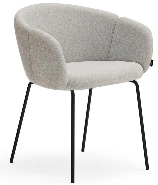 Светлосив тапициран трапезен стол Add – Teulat