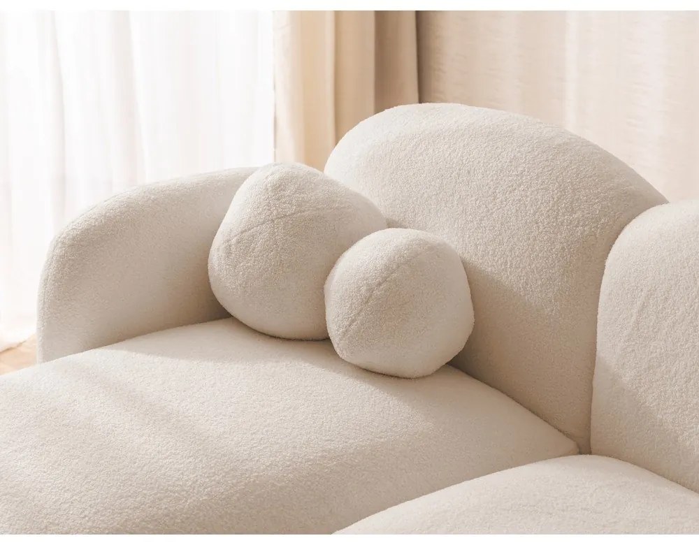 Светлокафяв ъглов диван от прежда с примки от букле (ляв ъгъл) Orbit – Ropez