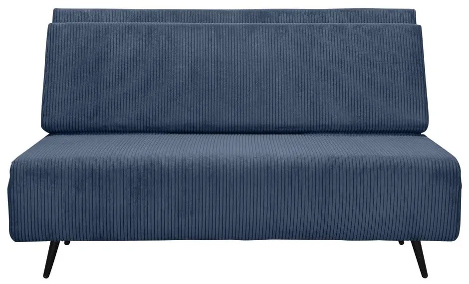 Син разтегателен диван от рипсено кадифе 140 cm Mallory – Støraa