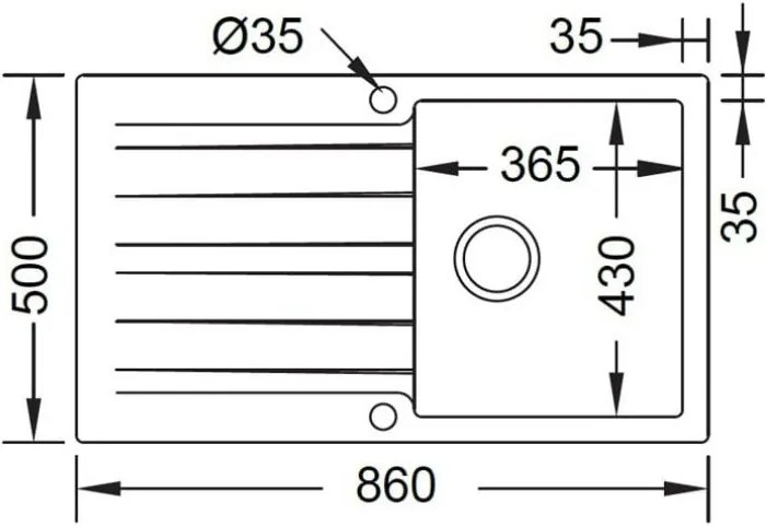 мивка Инкрустиран Duralit KS100 неженен
