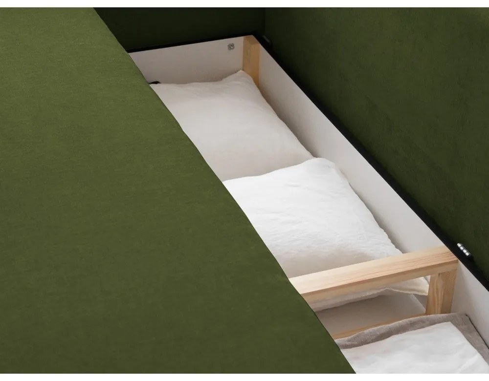 Зелен разтегателен диван с място за съхранение 231 cm Elen – Micadoni