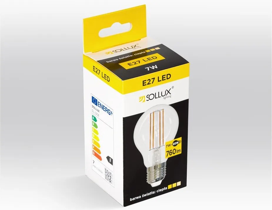 Топла бяла LED/с нажежаема жичка крушка E27, 7 W – Sollux
