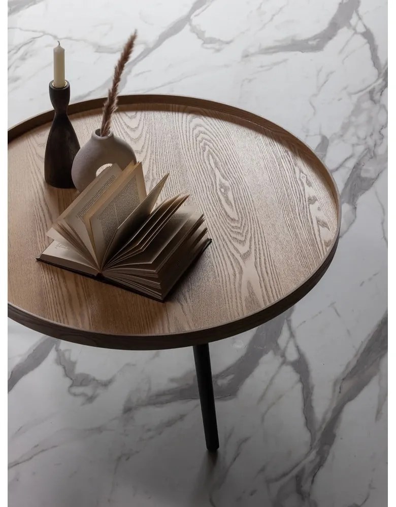 Масичка за кафе в бежово и черно, ø 78 cm Mesa - WOOOD