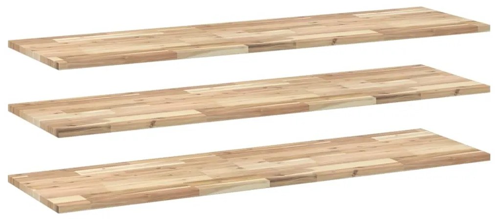 3279413 vidaXL Плаващ рафт 3 бр 160x40x2 см необработено дърво акация масив