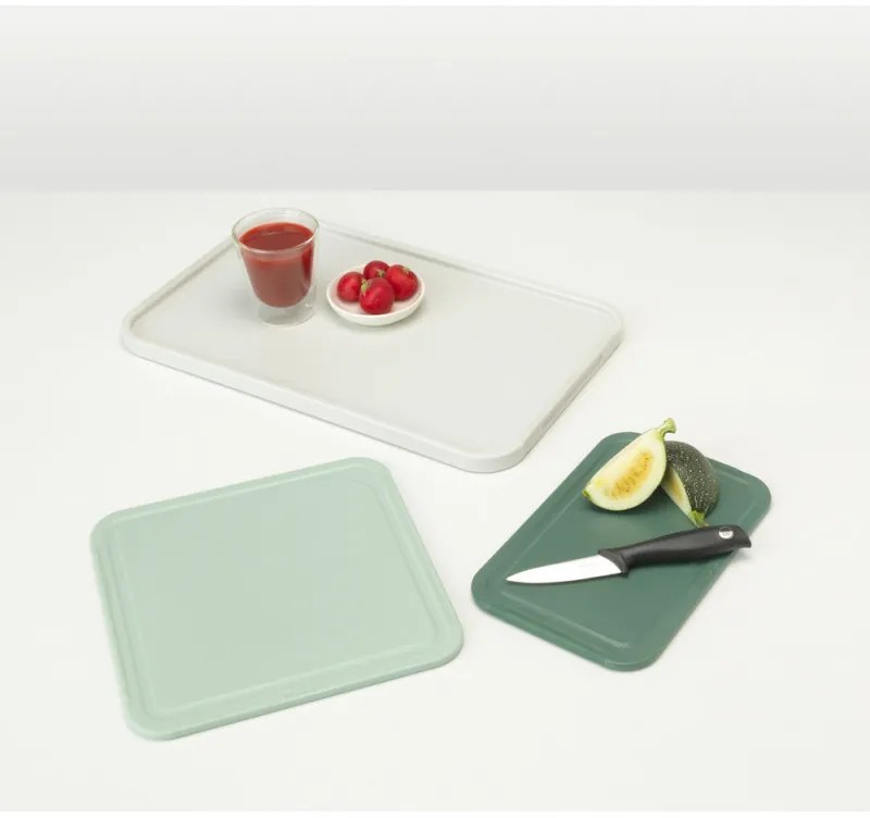 Комплект 3 бр дъски за рязане Brabantia Tasty+ 1003309, Неплъзгащи се, Лесни за почистване, Зелен/Бял