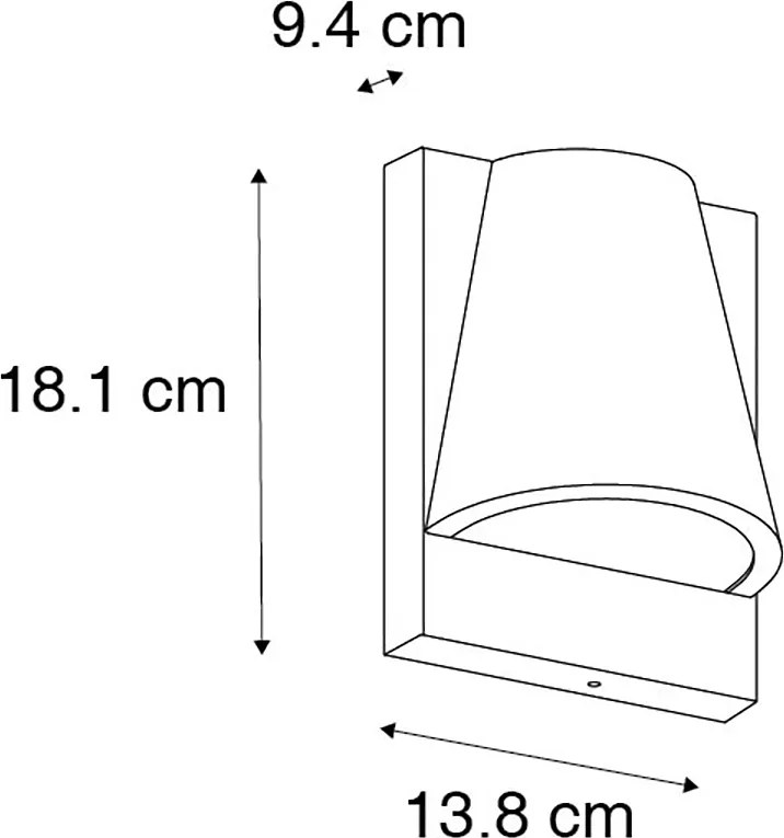 Смарт външна стенна лампа черна IP44 с WiFi GU10 - Femke
