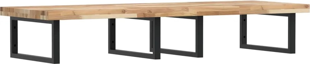 3302821 vidaXL Стенен рафт за мивка, стомана и масивно дърво акация